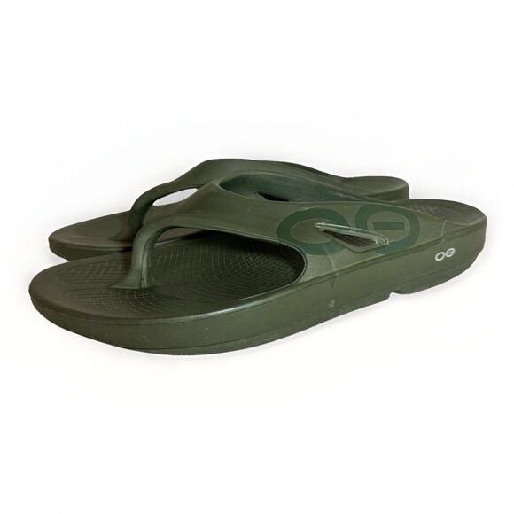 OOFOS Original Forest Green Flip Flop Thong Sandals Unisex Men 13 Women 15 EU 46 - Picture 1 of 11